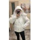 Женственная куртка «FLOWER» в нежный цветочный принт на молнии с капюшоном белый