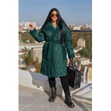Пальто на запах стеганое на подкладке+барашек бутылка
