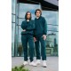 Костюм спортивный (ЖЕНСКИЙ) из серии Family Look (худи+джоггеры с высокой посадкой) изумруд