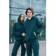 Костюм спортивный (ЖЕНСКИЙ) из серии Family Look (худи+джоггеры с высокой посадкой) изумруд