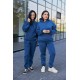 Спортивный (ЖЕНСКИЙ) )костюм в стиле FAMILY LOOK (кофта с капюшоном+брюки с манжетой) темно-синий