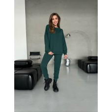 Базовый спортивный костюм (кофта на манжете+штаны на манжете) изумруд