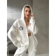 Спортивный костюм (кофта капюшон накат+штаны на манжете) молоко