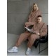 Спортивный костюм из флиса (кофта воротник стойка на молнии+брюки с резинкой по низу) мокко