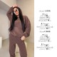 Спортивный костюм (худи с капюшоном+карманы+джоггеры с карманами на манжете) флис шоколад