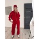 Комфортный костюмчик кофта на змейке+Брюки снизу на резинке красный