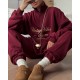 Теплый спортивный костюм на флисе (кофта с накатом+брюки) бордо