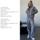 Спортивный костюм (кофта на молнии с капюшоном+свободные брюки) черный