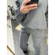 Вельветовый спортивный костюм (кофта низ на резинке+брюки со стрелками) серый