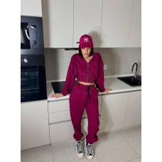 Спортивний костюм (кофта  резинкой по низу+штаны) бургунди