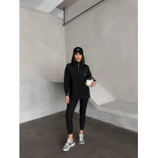 Спортивный костюм кофта на молнии+лосины (Микродайвинг) черный
