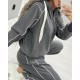 Флисовый теплый спортивный костюм (кофта с капюшоном+штаны) графит