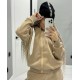 Флисовый теплый спортивный костюм (кофта с капюшоном+штаны) беж