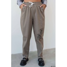 Джинсы baggy с накатом +талия на резинке мокко