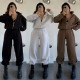 Базовый комбинезон оверсайз из трехнитки на флисе свободного кроя шоколад