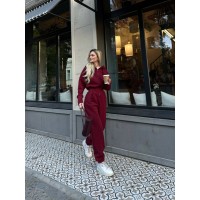 Теплый комбинезон (кофта на молнии+брюки с карманами) трехнитка на флисе хаки