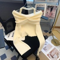 Ангоровая кофточка в рубчик молоко