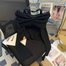 Ангоровая кофточка в рубчик черный