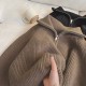Теплая кофточка воротник стойка на молнии рукав реглан шоколад