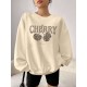 Кофта Cherry трехнить на флисе светло-бежевый