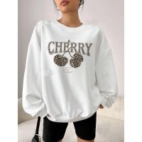 Кофта Cherry трехнить на флисе белый