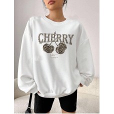 Кофта Cherry трехнить на флисе белый