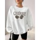 Кофта Cherry трехнить на флисе белый
