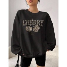 Кофта Cherry трехнить на флисе черный