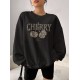 Кофта Cherry трехнить на флисе черный