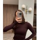 Базовый облегающий лонгслив шоколад