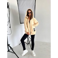Очень мягкая кофта на змейке и с капюшоном беж