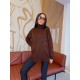 Свитер-туника Oversize с высокой горловиной шоколад