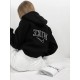 Худи Oversize манжеты из основной ткани глубокий капюшон шнурочки черный