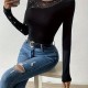 Нежная и женская кофточка рукав сетка черный