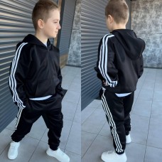 Детский/подростковый спортивный костюм для мальчика с капюшоном черный
