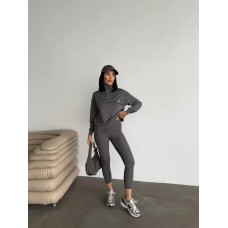 Спортивный костюм Микродайвинг (кофточки+лосины) серый