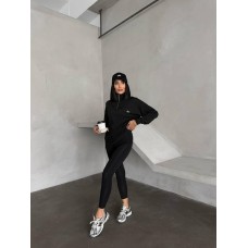 Спортивный костюм Микродайвинг (кофточки+лосины) черный