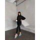 Спортивный костюм Микродайвинг (кофточки+лосины) черный