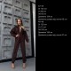 Приталенный комбинезон с капюшоном шоколад