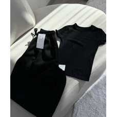 Спортивный брюки из двухнитки с манжетами черный