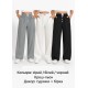 Широкие брюки из ткани креш-лён в полоску черный