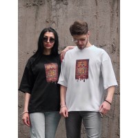Оверсайз унисекс футболка с накатом ПРЯМОУГОЛЬНИК черный