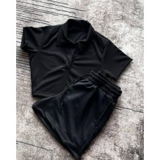 Костюм OVERSIZE покрой: топ + шорты черный