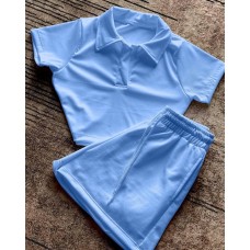 Костюм OVERSIZE покрой: топ + шорты голубой