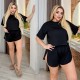 Трикотажная пижама (шорты+футболка с коротким рукавом) черный