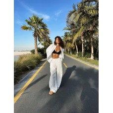 Костюмчик 2-ка: рубашка+штаны (лен) белый