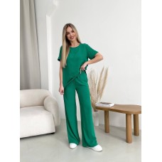 Женский костюм: футболка+штаны (креп жатка) зеленый