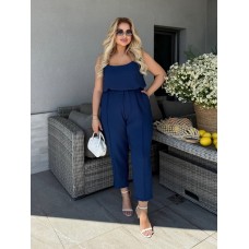 Прогулочный костюм (брюки со стрелками+кофта с брельками из кружева) синий