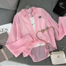 Комплект 2-ка Рубашка шифон+майка розовый