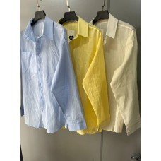 Нежная батистовая рубашка с длинным рукавом-тонкая на жаркое лето голубой